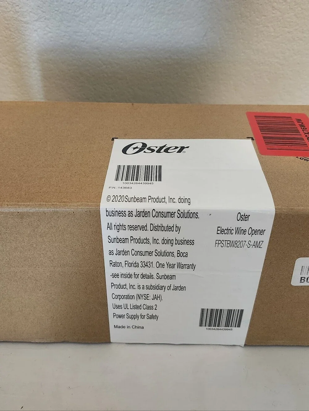 New In Box. Oster Silver and Black Electric Wine Opener with Charging Base.